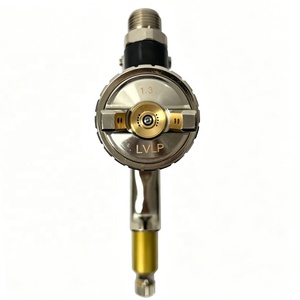Pistolet de pulvérisation ROKO H-902 Or Noir LVLP, pulvérisateur de peinture à air comprimé OEM, buse de <span class=keywords><strong>1</strong></span>,3 mm, gobelet de 600 ml, alliage d'aluminium - Product Image 3