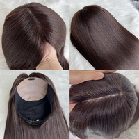 Perruque en cheveux humains Swanee Wholesale 6x6 avec base en soie, grade 12A, cheveux alignés dans le sens des cuticules, nœuds invisibles, perruques à dessus en soie avec frange