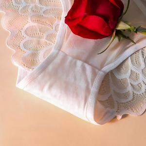 Braguitas de encaje con tiras cruzadas para mujer, sexy, con lazo decorativo, de malla transparente, suaves, transpirables, de talle medio, ropa interior femenina. - Product Image 5