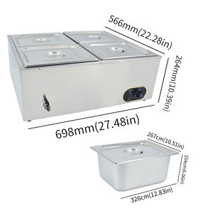 Bain-marie électrique professionnel à 4 grandes bacs, étanche, pour restaurant et <span class=keywords><strong>cuisine</strong></span> – Prix de gros - Product Image 3