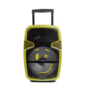 M Chất lượng cao chuyên nghiệp BT loa siêu trầm Xe đẩy loa 80W 15-inch ngoài trời DJ karaoke loa với RGB LED chiếu sáng - Product Image 5