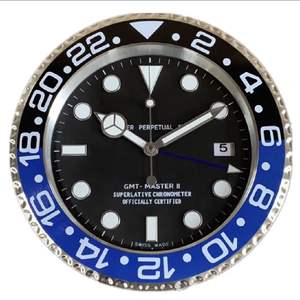 Reloj de Pared de Estilo Nórdico, Decoración de Pared de Metal Dorado Grande, Moderno, de Una Sola Cara, con Calendario de Cuarzo y Pantalla de Radio <span class=keywords><strong>para</strong></span> Sala de Estar - Product Image 2