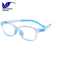 Lunettes optiques rectangulaires TR90 personnalisées OEM, anti-lumière bleue, pour enfants et adolescents, taille 50-15-125, logo personnalisé, MOQ 10 pièces