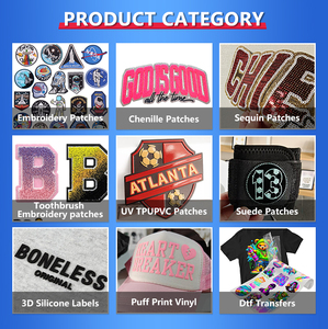 Écussons en paillettes personnalisés, transfert <span class=keywords><strong>à</strong></span> <span class=keywords><strong>repasser</strong></span>, badges, logo d'équipe, étiquette, chenille, vente en gros, broderie thermocollante pour vêtements - Product Image 4