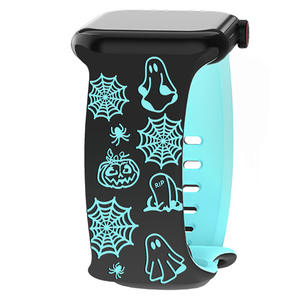 Win-Win Halloween Ghost chiusura a farfalla cinturino in Silicone per Apple Watch Ultra <span class=keywords><strong>2</strong></span> 49mm per IWatch serie 10 9 42mm 46mm 41mm 45mm - Product Image 4