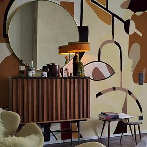 Papier peint de décoration murale d'intérieur personnalisé Papier peint mural d'art abstrait géométrique personnalisé - Product Image 3
