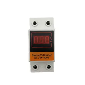 Din Rail Multi Functie Digitale Meter AC60-500V Voltmeter Rode Led Rail Voltmeter