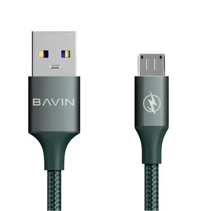 BAVIN מהיר טעינת כבל Bi צבעוני ניילון קלוע בד קשה ועמיד עבור טלפון כבל USB Para Celular
