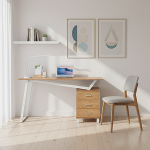 Escritorio Ergonómico de Oficina en Casa de Estilo Moderno, Escritorio Multifuncional de Madera Cuadrado para Computadora con Gabinete de Almacenamiento de 3 Cajones - Product Image 2