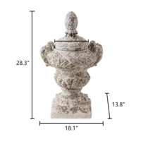 Décor de ferme personnalisé extérieur jardin pierre sculpté à la main marbre planteur urne Sculpture Pot de fleur Antique ciment jardinières
