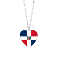 Pendentif en forme de cœur unisexe en verre, bijoux ethniques, pour la jamaïque, la croatie, Cuba