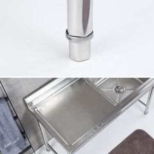 Évier simple en acier inoxydable <span class=keywords><strong>de</strong></span> style fonctionnel avec planche gauche pour cuisine, restaurant, hôtel, personnalisation client - Product Image 3