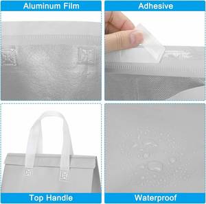 Bolsa Térmica Personalizada para Comida a Domicilio, con Adhesivos Autoadhesivos, Bolsa de Tela No Tejida Verde para Llevar Comida - Product Image 3