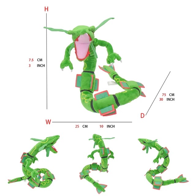 Rayquaza verde 78 cm
