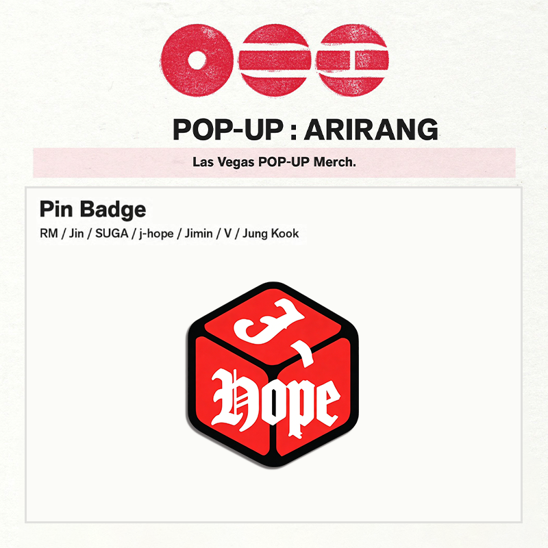 Kpop TAEHYUNG JUNGKOOK SUGA RM LAS VEGAS POP-UP Acrylic Badge Pins