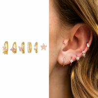 Set Perhiasan Custom ZUOLA, Anting Hoop, Perhiasan Ramah Lingkungan, Anting Tumpuk, Pabrik OEM Langsung