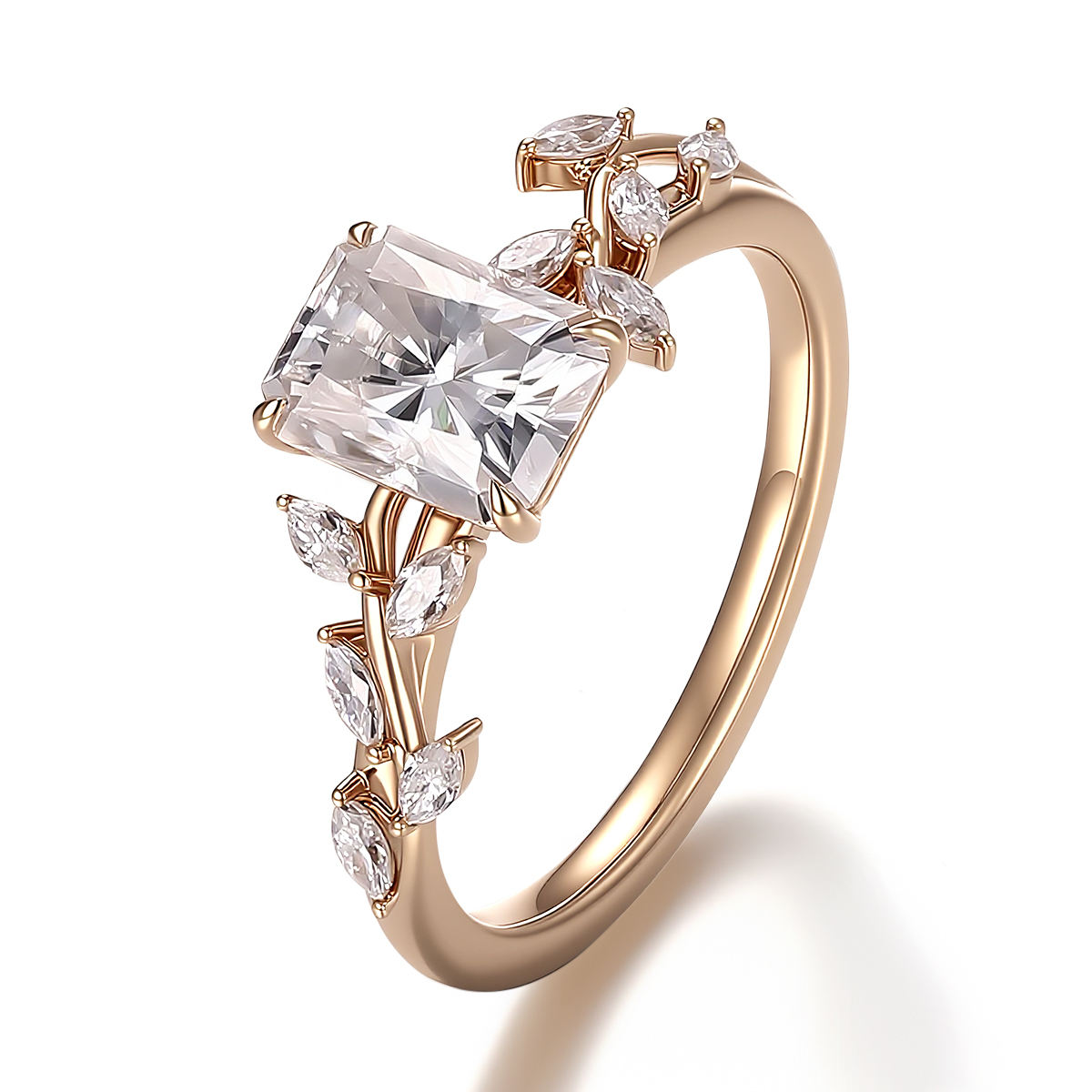 แหวนเพชรโมอิสซาไนต์ทองแท้ 14K