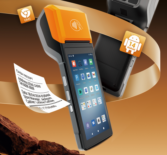 Android 13  5.5Inch NFC POS Terminal Bluetooth Mobile Order Card Reader POS Machine Software Touch Screen Card Payment