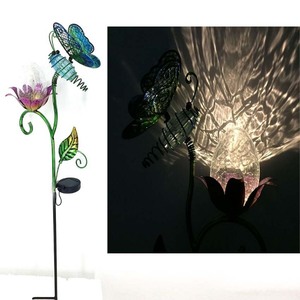 Solar Garden <b>Light</b> Butterfly Flower Design <b>Led</b> Water Resistant Free Standing Outdoor Decor - Product Image 1