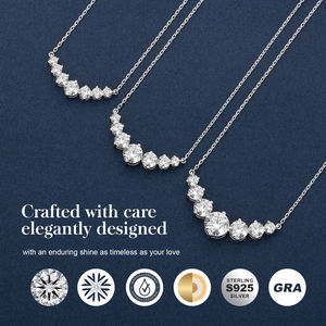 Envío Gratis, Collar con Colgante de Moissanita de 1.7CT, Cadena de Plata de Ley S925, Regalos para Mujer, Collar con Dije de Corazón de Diamante Creado en Laboratorio GRA VVS - Product Image 4