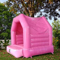 Château gonflable rose YiBei pour enfants, mini château en PVC 3x3m, taille personnalisée, intérieur/extérieur, capacité 300kg, plus de 5 passagers