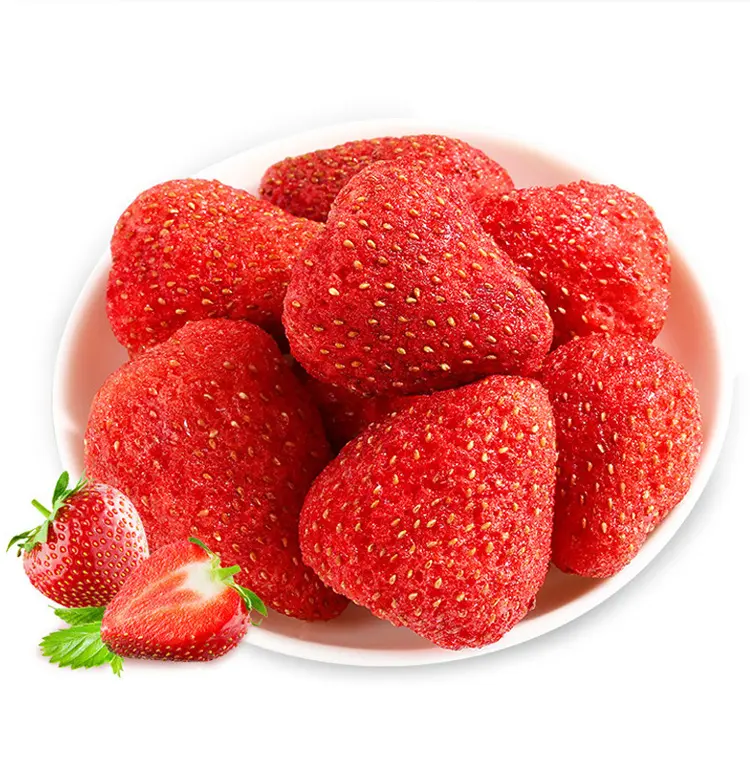 शीर्ष गुणवत्ता अनुकूलित 500 ग्राम साबुत स्ट्रॉबेरी जमे हुए स्ट्रॉबेरी फल फ्रीज सूखे स्ट्रॉबेरी फल