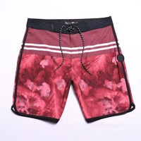 Shorts de bain imprimés extensibles 4 directions pour hommes, séchage rapide, avec cordon de serrage et poches, pour la plage et le surf