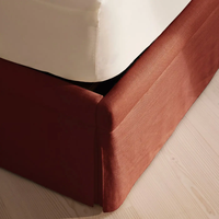 Lit Rétro Français en Bois Massif 1,8 m, Lit Double pour Chambre Principale, Lit de Mariage, Lit Princesse Américain Rétro avec Tête de Lit Rembourrée
