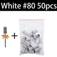 Tamax NAD072 50 pièces Bandes de ponçage pour fraises à ongles et ongles en acrylique Lime à ongles 3/32\" Mandrin Usage commercial et domestique Blanc