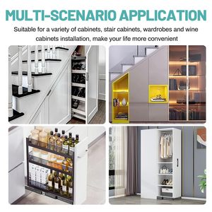 Giày lưu trữ tủ im lặng trượt ngăn kéo nhiệm vụ nặng nề bóng mang ngăn kéo hướng dẫn 3 phần cầu thang Ẩn Cơ sở tủ theo dõi - Product Image 2