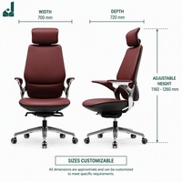 Chaise de bureau en cuir moderne et élégante à dossier haut, réglable en hauteur, multifonctionnelle et pivotante pour les bureaux de direction, les salles de réunion
