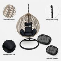 Fauteuil suspendu en rotin personnalisé et écologique 2026 avec coussin imperméable pour patio et salon extérieur – Vente en gros