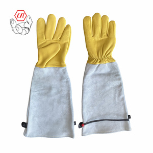 Guantes de Jardinería de Cuero de Cabra de 17 Pulgadas para Mujer, Resistentes a Espinas, de Manga Larga, para Trabajos en el Jardín - Product Image 1