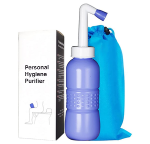 500 ML Blue ABS Travel Bidet Bottle Portable Shattaf Sprayer Personal Hand Held Bidet With Dual Nozzles