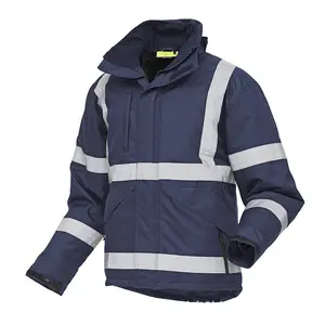Cold Weather High Visibility Reflective Bomber Jacket Waterproof Winter Safety Clothing