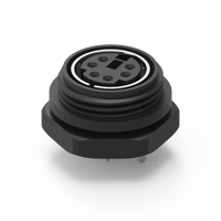 12V Mini-DIN 6-PIN Buchse DIP-Steckverbinder mit Rückverschluss aus Messing, Hohe Leitfähigkeit, Nian-Yeong MD-06F2-10-11 2A für Industrielle Anwendungen
