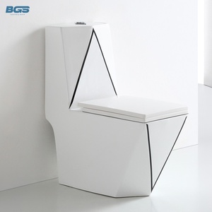 Moderno lusso oro Set bagno sanitari doppio filo di un pezzo ciotola in ceramica piedistallo lavabo lavabo per alberghi - Product Image 2