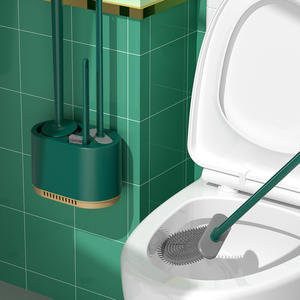 Juego de escobillas de baño 3 en 1 de primera selección, color verde oscuro, redondo, fácil de limpiar, montado en la pared para baño - Product Image 5