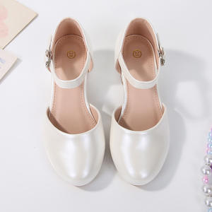 صنادل صيفية جديدة للبنات بكعب عالٍ للحفلات w e للطلبة أحذية أميرات بحزام مشبك عصري مجوف - Product Image 4