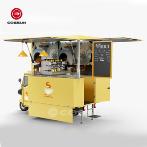 Vente personnalisée de chariot à jus de fruits Tricycle alimentaire électrique Gelato Chariots de nourriture en acier inoxydable Ape <span class=keywords><strong>Piaggio</strong></span> USA Pizza Food Truck pour l'Europe - Product Image 6