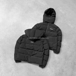 Manufacturer Custom Windproof Bubble Puffer Jackets High Quality <b>Duck</b> <b>Down</b> <b>Coat</b> Removable Hat Designer <b>Down</b> Jacket for Men - Product Image 1