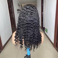 Perruque bouclée mi-tête avec cordon de serrage, 100 % cheveux humains indiens bruts, sans colle, ajustable et respirante, style pixie bouclé