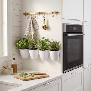 Vaso <span class=keywords><strong>da</strong></span> Fiori Moderno Bianco <span class=keywords><strong>in</strong></span> <span class=keywords><strong>Plastica</strong></span> <span class=keywords><strong>da</strong></span> 5 Pollici (circa 12,7 cm) con Sistema di Auto-Irrigazione, Piccolo Vaso <span class=keywords><strong>da</strong></span> Parete a Doppio Strato per Piante - Product Image 4