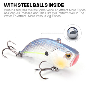 55mm 13g, <span class=keywords><strong>leurre</strong></span> de pêche d'<span class=keywords><strong>hiver</strong></span> wobbler coulant lent vib vmc crochet crankbait vibration appât - Product Image 2