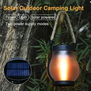 Lampe à flamme LED étanche IP65 Wolongmountain, alimentée par énergie solaire, lanterne suspendue pour jardin et camping - Product Image 4