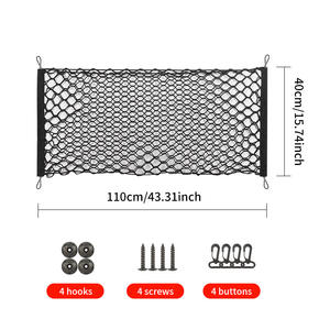 กระเป๋าตาข่ายใส่สัมภาระในรถสองชั้นแบบตาข่ายแนวตั้งสุดฮิตอุปกรณ์จัดระเบียบอุปกรณ์เสริมสำหรับจัดเก็บใช้งานง่ายโซลูชันการจัดเก็บ - Product Image 4