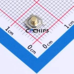YTS1H0051GMG00 Tactile Switch SMD,5.2x5.2mm Switch Single Pole Single Throw Round Button 1.6N Vertical Mount - Product Image 1