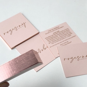 <span class=keywords><strong>Carte</strong></span> de visite personnalisée en or rose avec bordure dorée, petite <span class=keywords><strong>carte</strong></span> de visite carrée pour remercier de votre soutien à ma petite entreprise - Product Image 5