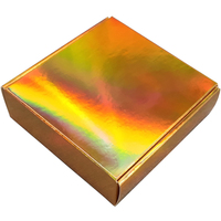 Boîte cadeau holographique en or métallique brillant or irisé emballage de cosmétiques boîte d'emballage pour collier de bijoux