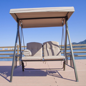 Out Door Double <b>Seat</b> Metal Patio Jhula <b>Hanging</b> Chairs With Armrests - Product Image 2